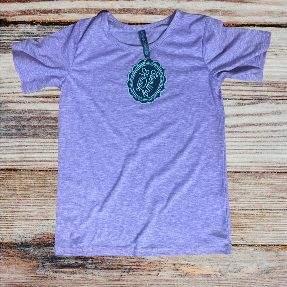 Purple Short Sleeve Tee with Green Logo